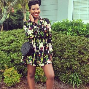 Boohoo Tall Floral Woven Shirt Dress